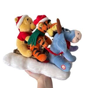 Gemmy Disney Winnie the Pooh Tigger Eeyore Christmas Sleigh Music Vintage